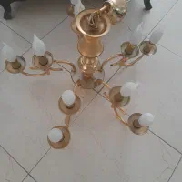 لوستر سقفی طلایی و استیل ۵ شاخه