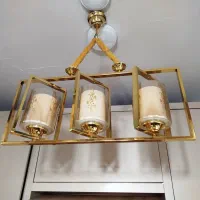 لوستر سه شاخه طلایی در حد نو حباب خارجی