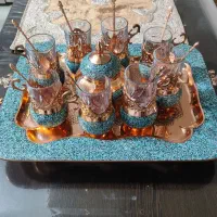 سرویس چای خوری فیروزه کوبی بهترین برند تو بازار|صنایع دستی و سایر لوازم تزئینی|اصفهان, امامزاده اسماعیل|دیوار