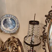 آینه و شمعدان قدیمی|صنایع دستی و سایر لوازم تزئینی|قزوین, |دیوار