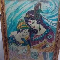 تابلو کوبلنی لیلی و مجنون قاب ملایر|صنایع دستی و سایر لوازم تزئینی|هشتگرد, شهرک گلخانه|دیوار