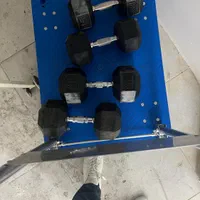 یک جفت دمبل ۲۰ کیلویی، یک جفت ۱۵ کیلویی