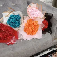 دسته گل نارنجی|گل مصنوعی|میانه, |دیوار