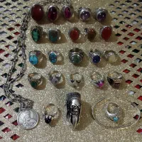 انگشتر نقره و زنجیر وشمایل ، نگین های اصل