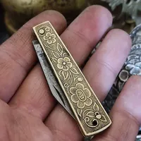 چاقوی جیبی دسته برنجی قدیمی