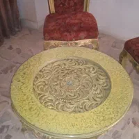 میز چوب گردوی نو با صندلی