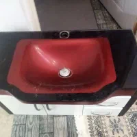 روشویی صفحه شیشه ای کاملاً سالم