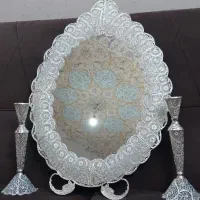 آینه و شمعدان با روکش نقره