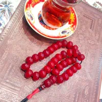 تسبیح کهربا زغالی