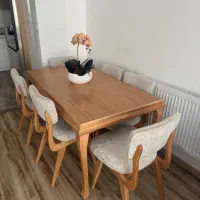 میز نهار خوری ۶ نفره  نو چوب راش بسیار محکم و شیک