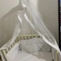 تخت کنار مادر وگهواره چوبی /تخت نوازاد/سیسمونی