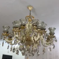 لوستر برنز ۸ شاخه ۱۶ شعله رنگ استاتیک