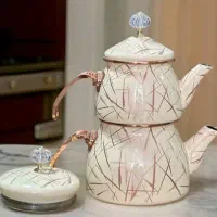 ست کتری قوری لعابی شاهین ترکیه نو