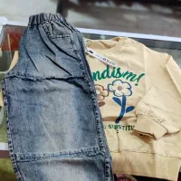 ست بلوز پنبه و شلوار لی گالری پوشاک مهراب|کفش و لباس بچه|کرمانشاه, |دیوار