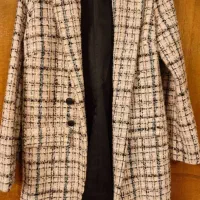 کت آستر دار رنگ صورتی روشن