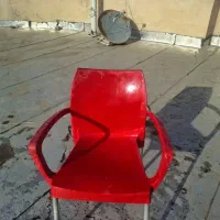 صندلی پلاستیکی دسته دار پایه آلومینیوم