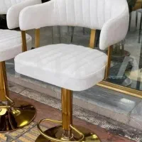 فروش صندلی بار فلزی کروم استیل پشتی دار سه تسمه