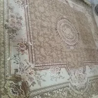 فرش 9 متری تمام نخ ابعاد 3*3 رنگ کرم