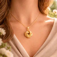 خرید قسطی آویز گردنبند زنانه طلا - مدل گره