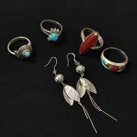 گوشواره و انگشتر (جنس نقره)