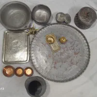 ظروف مس انتیک کلکسیونی قدیمی قلم کاری و..
