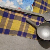 کفگیر و آب برگردان بزرگ اشپزی سایز ۲۰ قدیمی .|ظروف پختوپز|اراک, |دیوار