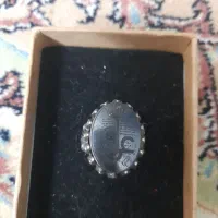انگشتر نقره مردانه ۹۲۵ استرلینگ عقیق سیاه طبیعی