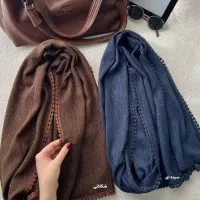 شال قهوه ای و سورمه ای