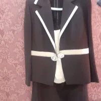 کت و دامن  قهوه ای طلایی و سورمه ای  سایز ۴۲