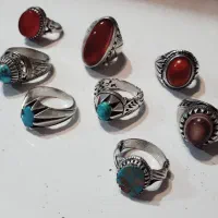 انگشتر عقیق و فیروزه