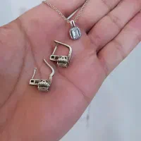 نیم ست نقره تک نگین