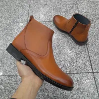 کفش محسن نیم بوت تمام چرم طبیعی گاوی کد ۴۰۹