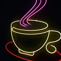 تابلو نئون طرح فنجان|ریسه و چراغ تزئینی|کرمان, |دیوار