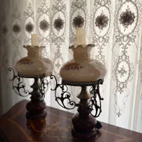 آباژور آنتیک جفت|چراغ خواب و آباژور|تهران, کوی بیمه|دیوار
