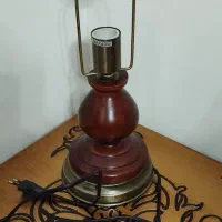 چراغ رومیزی آباژور لوستر چوبی با فلزی