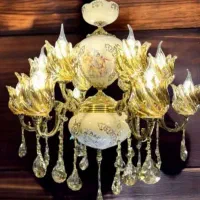 کارخانه لوسترسارینا(5شاخه10شعله برنزوسرامیک)|لوستر و چراغ آویز|کرج, حصارک پایین|دیوار