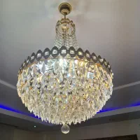 لوستر قدیمی کریستال ها اصل اتریش بدنه آب طلا ثابت|لوستر و چراغ آویز|تهران, نگین غرب|دیوار