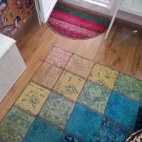 سه تیکه فرش دستبافت تیکه دوزی شده