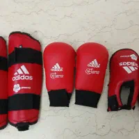 دستکش و ساق بند پا کاراته سایز کوچک تا متوسط