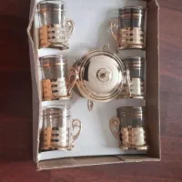 ست چایی خوری طلایی گیره دار فرانسوی