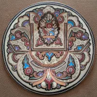 دیوار کوب مسی قلمکاری میناکاری