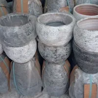 گلدان سفالی لالجین وخاک گل