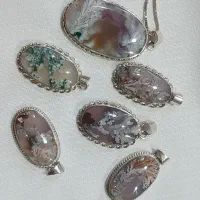 مدال نقره وسنگ طبیعی شجر