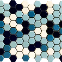 سرامیک استخری کاشی استخر پشت توری میکس ۶گوش URS19