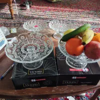 هدیه روز زن و مادر بلور پایه دار دوطبقه زیبا|ظروف سرو و پذیرایی|اصفهان, گلزار|دیوار