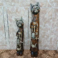 مجسمه گربه چوبی طرح مصر باستان