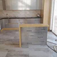 کابینت طوسی قهوه ای