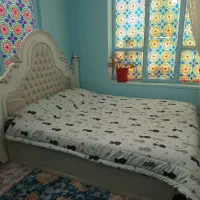 سرویس خواب دونفره چوبی استخوانی منبتکاری