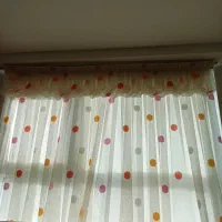 پرده حریر دو عدد با ملافه کارتونی و خالدار