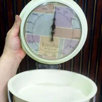 ترازو تاشو مکانیکی قدیمی و عتیقه  ساعت  برنجی